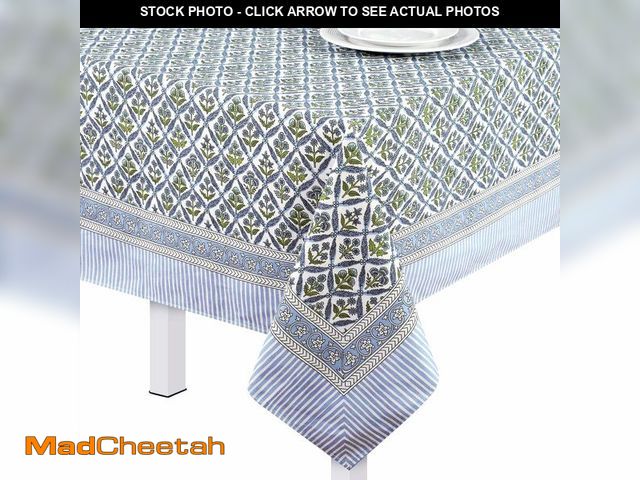 Lot 74-14270525 - Newtay 60'' x 90'' Cotton Tablecloth Handmade Cotton Floral Tablecloth Washable Print Rectangle Tabl...