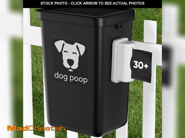 Lot 74-12310448 - Moryimi Dog Poop Trash Can Outside, 3.1 Gallon Dog Waste Trash Can with Trash Bag Dispenser, Outdoor...