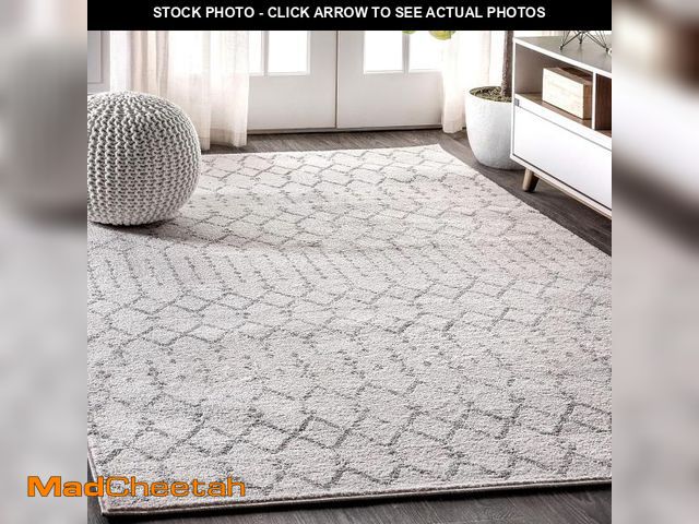 Lot 74-12366086 - JONATHAN Y Boho Vintage Diamond Cream/Gray Indoor Area Rug 5X8 ft, Moroccan Hype for Living Room, Be...