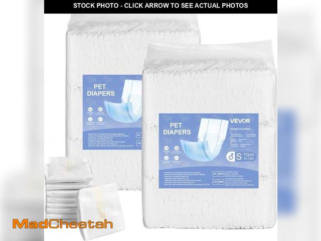 Lot 74-12397053 - VEVOR Disposable Male Dog Diapers, Super Absorbent Male Dog Wraps, 360  degree Leak-Proof Belly Band...