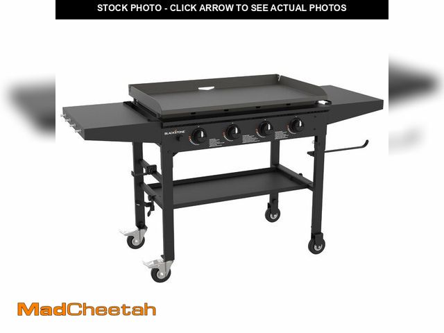 Lot 74-13094339 - Blackstone 1554 36Ã¢â¬Â Omnivore Griddle with Folding Side Shelves, Powder Coated Steel, Black - U...