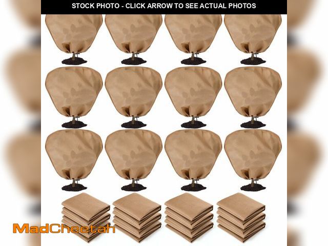 Lot 74-12979690 - Wesnoy 12 Pcs Winter Plant Covers Freeze Protection Reusable Plant Protector Bag with Drawstring War...