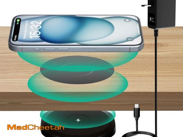 Lot 74-11552409 - KPON Invisible Wireless Charger,30mm Under Desk Charger Mat, Furniture Table Nightstand Desktop Char...