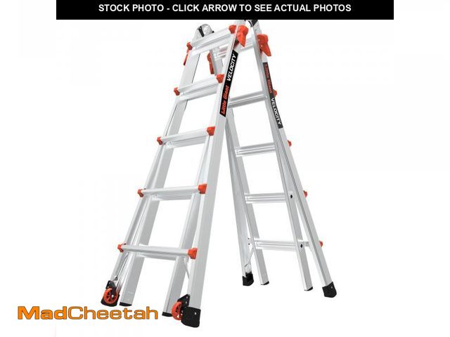 Lot 74-12160351 - Little Giant Ladder Systems, Velocity with Wheels, M22, 22 Ft, Multi-Position Ladder, Aluminum, Type...