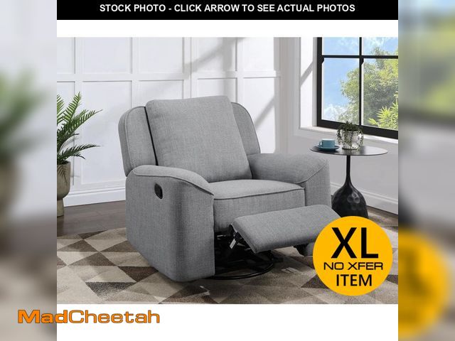 Lot 74-12584535 - Acme Furniture Destiny Gray Linen Fabric Swivel Recliner with Swivel - UNUSED