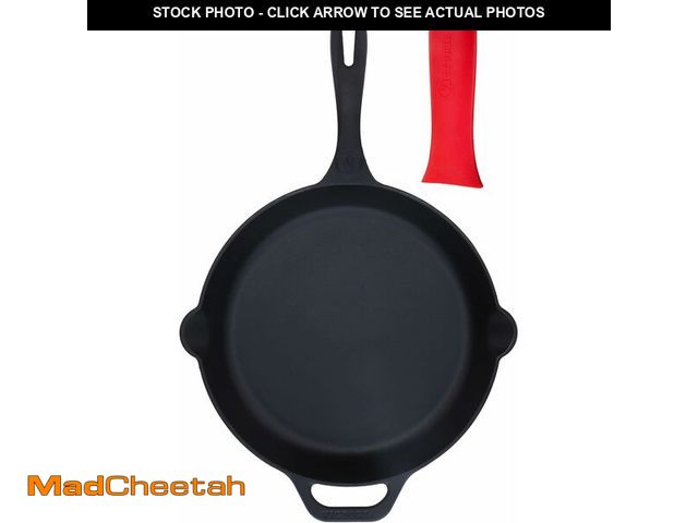 Lot 74-12633448 - Victoria Cast Iron Skillet, Pre-Seasoned Cast Iron Frying Pan with Silicone Handle Holder, Made in C...