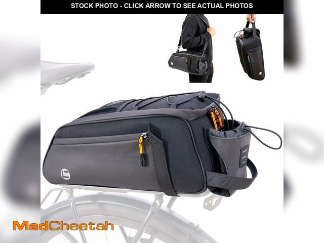 Lot 74-14428157 - Kinetrail Bike Rack Bag, 10L Bike Bags for Bicycle Rear Rack with Water Bottle Holder, Waterproof Re...