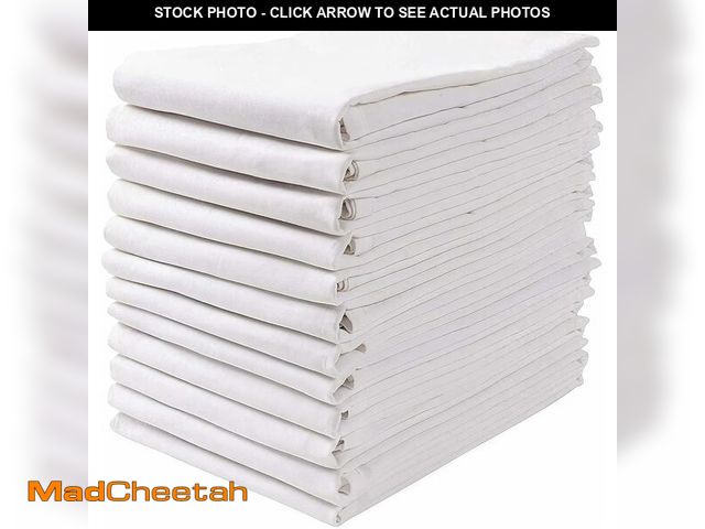 Lot 74-14368863 - Wealuxe Flour Sack Dish Towels for Kitchen, 12 Pack, 28x28 - Lint-Free, Super-Absorbent Cotton Tea T...