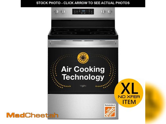 Lot 74-12611521 - Whirlpool 30 in. 5 Element Freestanding Electric Range in Fingerprint Resistant Stainless Steel with...