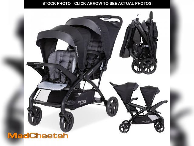 Lot 74-12514122 - Baby Trend Sit N' Stand Double Stroller 2.0 DLX w/5 Point Safety Harness, Stormy - UNUSED