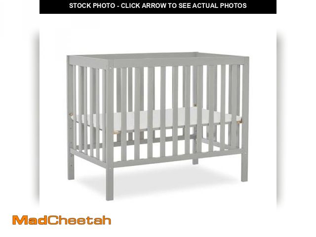Lot 74-12365907 - Dream On Me Edgewood 4-in-1 Convertible Mini Baby Crib in Cool Grey GreenGuard Gold &amp; JPMA, Non-...