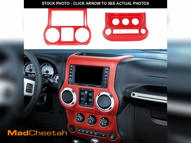 Lot 74-12700563 - Fancemot Red Carbon Fiber Center Dashboard Panel Cover AC Air Control Panel Cover Compatible with 20...