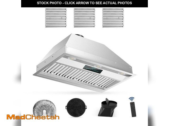 Lot 74-12592896 - Tylza 30" 900 CFM Convertible Ductless to Ducted Insert Range Hood in Stainless Steel with Charcoal ...