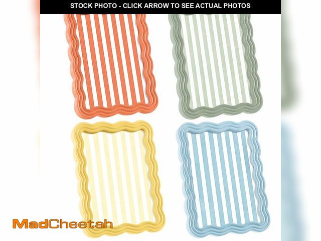 Lot 74-13952863 - Novabright 4 Set 5 x 7 Colorful Scalloped Picture Frame Maximalist Decorative Picture Frames with Gl...