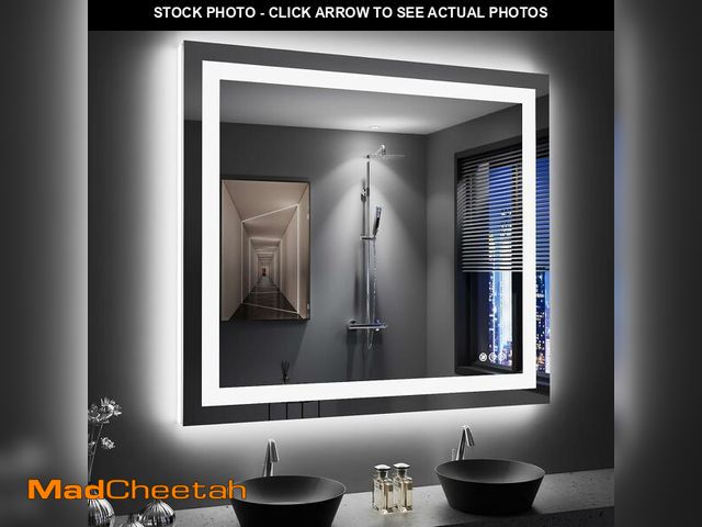 Lot 74-13836075 - LOAAO 40"X36" LED Bathroom Mirror with Lights, Anti-Fog, Dimmable, Backlit + Front Lit, Lighted Bath...