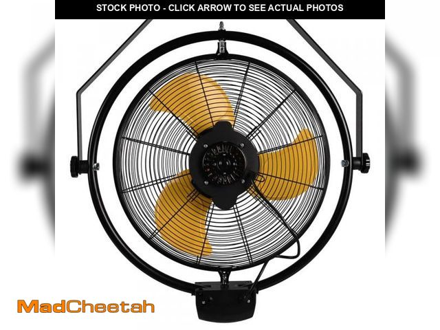 Lot 74-12251194 - Edendirect 20 in. 3-Speeds Wall Fan in Yellow with Powerful 1/5 HP Motor, Manual and Remote Control,...