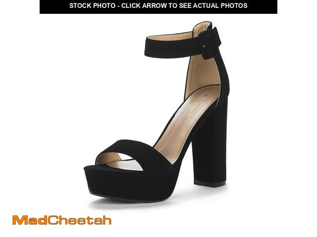Lot 74-14146716 - DREAM PAIRS Womens HI-LO High Heel Platform Pump Sandal Orinthia,Size 7.5,Black/Nubuck,HI-LO - UNUSE...