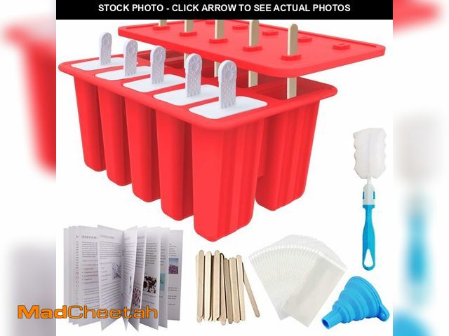Lot 74-13952308 - Miaowoof Homemade Popsicle Molds, 10-Cav Non-BPA Silicone Ice Pop Maker, with 50 Sticks, 50 Bags, 10...
