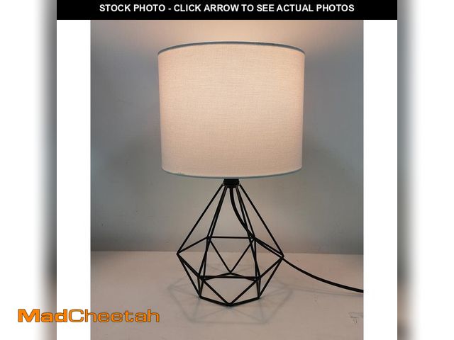 Lot 74-14361414 - Hampton Bay Willet 15.5 in. Black Cage Accent Table Lamp - UNUSED