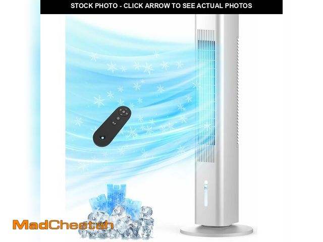 Lot 74-13067944 - Windowless Portable Air Conditioner, Evaporative Air Cooler w/1.2L Water Tank, 3 Ice Packs, 7H Timer...