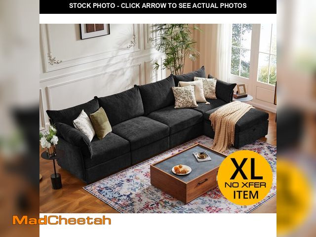 Lot 74-13789103 - (MISSING OTTOMAN) ABCASA 134.6" Luxury Modular Sectional Convertible Sofa with Storage Ottoman, L-Sh...