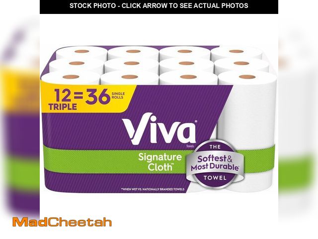 Lot 74-13041802 - Viva Signature Cloth Paper Towels, 12 Triple Rolls, 129 Sheets per Roll - UNUSED