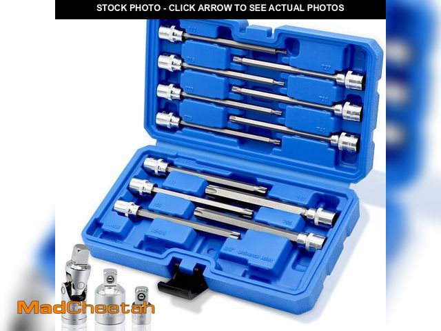 Lot 74-13629563 - RIZOM 15-Piece 3/8" Drive Extra Long Torx Bit Socket Set, T10-T60 Star Bit Socket Set, CR-V and S2 S...