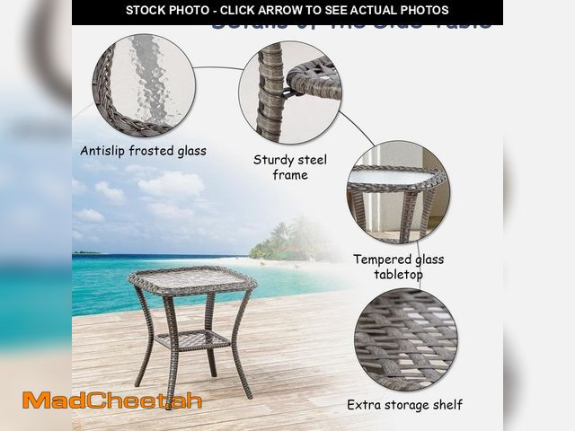 Lot 74-14306643 - Wicker Patio Outdoor Table ONLY - UNUSED