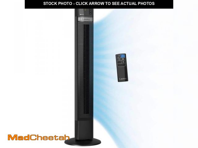 Lot 74-12463033 - (MISSING REMOTE) Lasko 48 in. Xtra Air 4-Speed Tower Fan in Black with Carry Handle, Oscillating, Re...