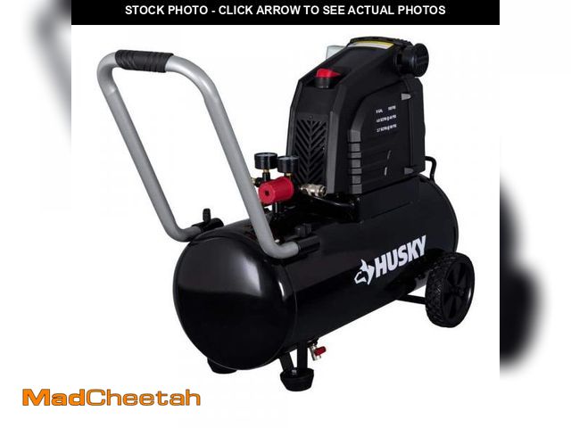 Lot 74-12054732 - Husky 8 Gal. 150 PSI Portable Electric Oil-Free Horizontal Hotdog Air Compressor with Rubber Wheels ...