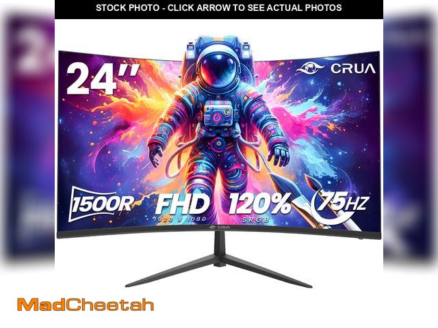 Lot 74-13778264 - CRUA 24-inch 75HZ Curved Mnitor Built in Speakers, computer monitor1500R, FHD 1920Ã1080,HDMI/DP/Aud...