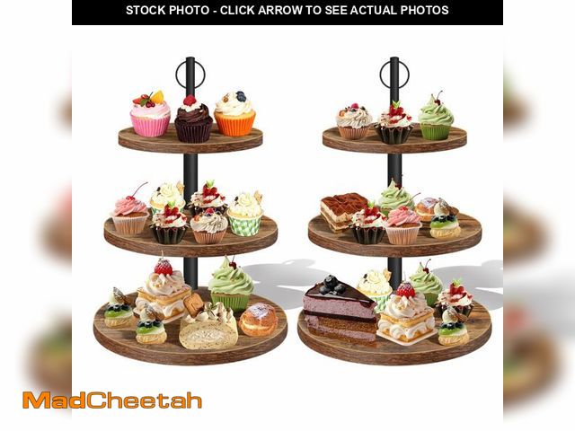 Lot 74-14210065 - JIAOHENANZE 3 Tier Cupcake Stand,Round Cupcake Tower Stand,Rustic Dessert Table Display Set,Can Hold...