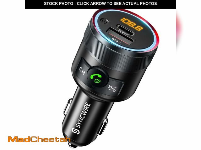 Lot 74-13996561 - Syncwire Bluetooth 5.4 FM Transmitter for Car, 38W PD&amp;QC3.0 Dual USB Charging Bluetooth Car Adap...