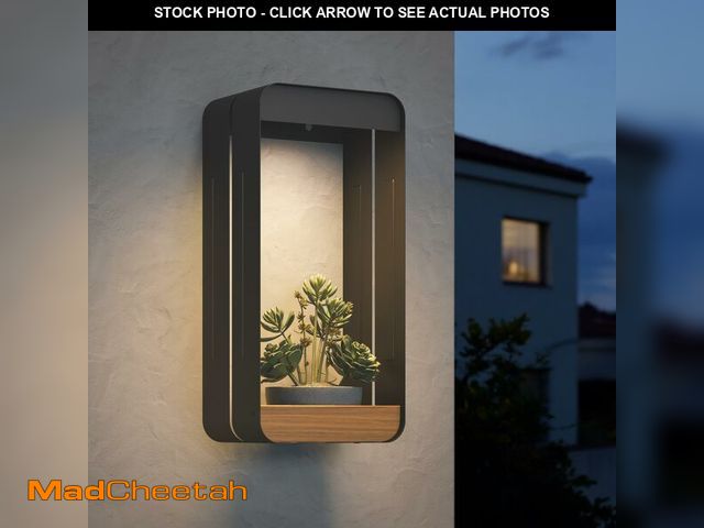 Lot 74-14147990 - Grand patio Outdoor LED Solar Wall Sconce with Shelf Planter, Waterproof Solar-Powered Decorative Wa...