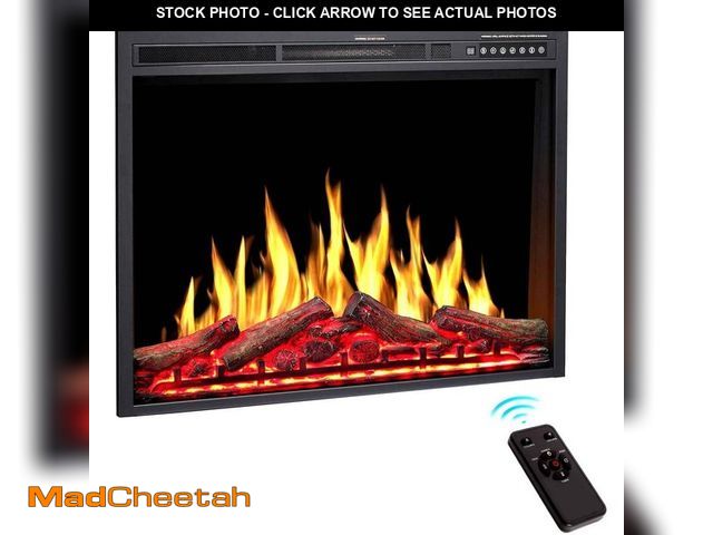 Lot 74-13022024 - Edendirect 39 in. Ventless Electric Fireplace Insert, Remote Control, Adjustable Led Flame Brightnes...