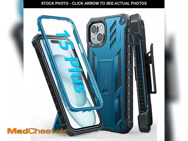Lot 74-14267183 - FNTCASE for iPhone 15 Plus Case: Drop Protection Rugged Belt-Clip Holster &amp; Kickstand Military G...