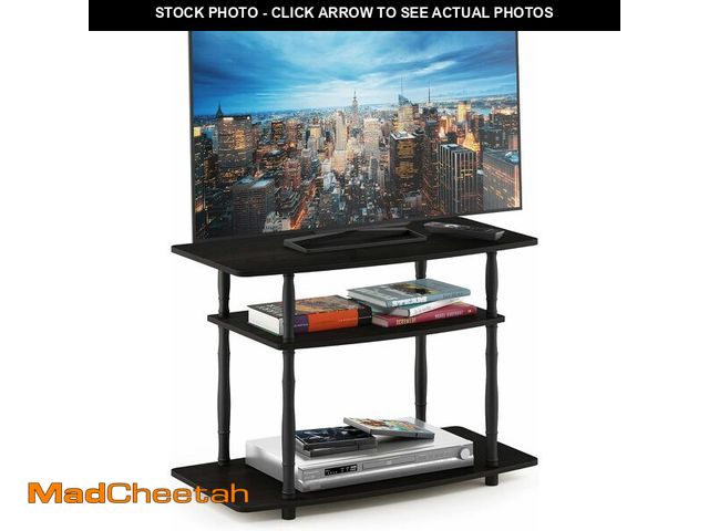 Lot 74-14305584 - Furinno Turn-N-Tube No Tools 3-Tier Entertainment Center TV Stand for TV up to 32 Inch, Plastic Clas...