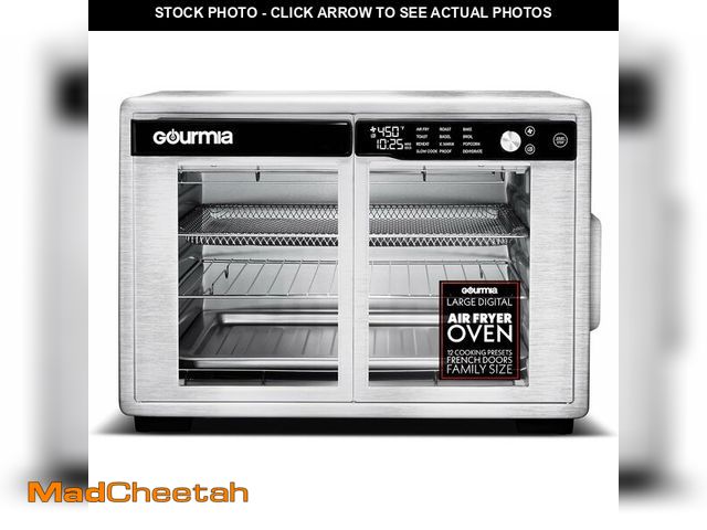 Lot 74-13709704 - Gourmia French Door Air Fryer Oven - 37 Qt Large Capacity Convection Toaster Oven, FryForce 360ÃÂ°,...
