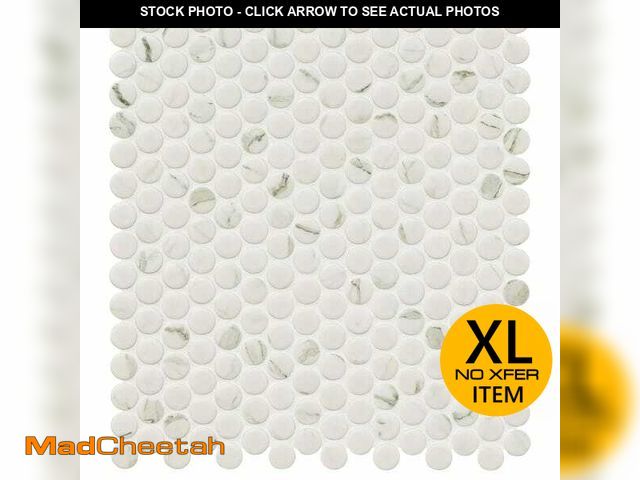 Lot 74-12676662 - (PALLET OF 8 BOXES) Carrara Penny Round 11 in. x 12 in. x 0.24 in. Matte Porcelain Mesh-Mounted Mosa...