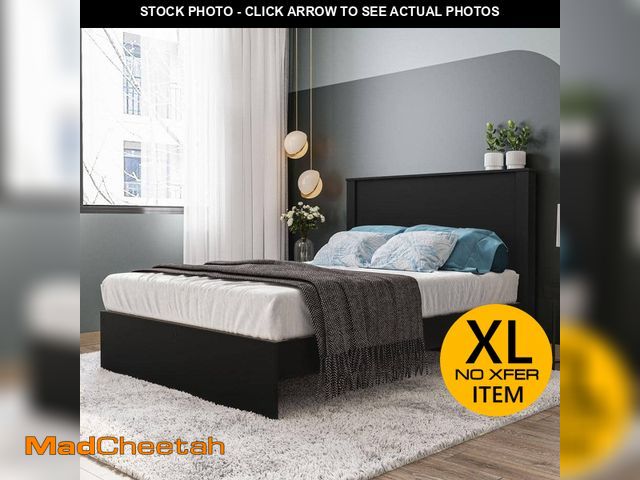 Lot 74-13037937 - Polifurniture Juliette 2-Piece Black Wood Frame Full Size Bed with Headboard - UNUSED