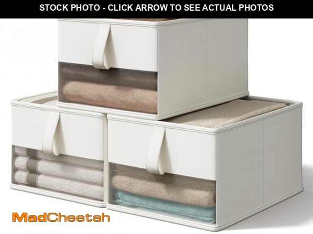 Lot 74-12314724 - Vailando Foldable Storage Bins with Clear Window, Fabric Organizer for Closet, Shelves &amp; Cubes -...