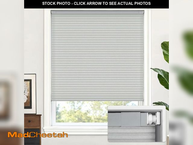 Lot 74-13583291 - LazBlinds Cordless Cellular Shades, No Tools No Drill Light Filtering Honeycomb Shades Pleated Blind...