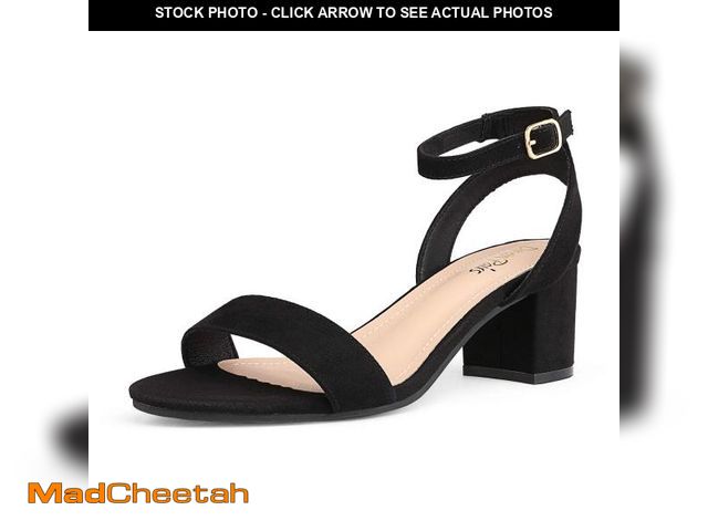 Lot 74-12113794 - DREAM PAIRS Women's Open Toe Ankle Strap Low Block Chunky Heels Sandals Party Dress Pumps Shoes,Size...