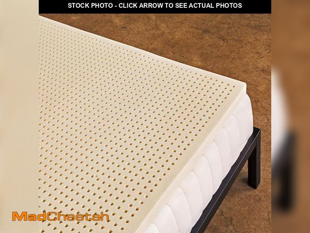 Lot 74-12165381 - Pure Green 100% Natural Latex Mattress Topper - Medium Firmness - 3 Inch - King Size (GOLS Certified...