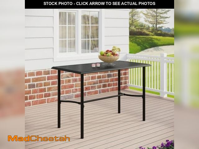Lot 74-12155925 - Summit Living Outdoor Metal Bar Table  Counter Height Table for Patio  Suitable for 4-6 People  Blac...