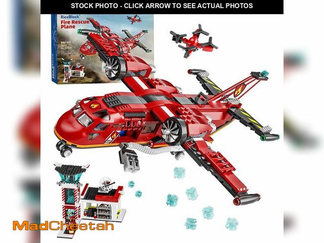 Lot 74-12312320 - RiceBlock City Fire Rescue Plane Building Sets, Suitble for Kids and Fans of Firefighter Toys, Fun B...