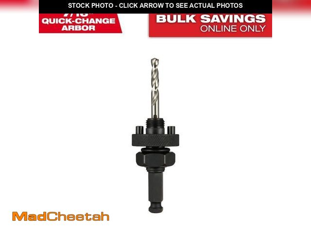 Lot 74-12792854 - Milwaukee 7/16 in. Quick Change Large Hole Saw Arbor No Wobble W/Pilot Drill Bit - USED