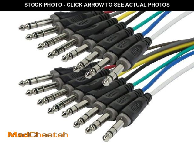Lot 74-12118353 - Monoprice 8-Channel 1/4-Inch TRS Male to 1/4-Inch TRS Male Snake Cable - 3 Feet, 26AWG, 8 Balanced M...