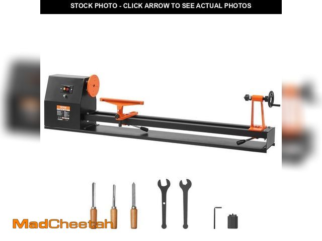 Lot 74-12558215 - VEVOR Benchtop Wood Lathe 14 in. x 40 in. 0.5 HP 370-Watt Power Wood Turning Lathe 885/1245/1715/242...