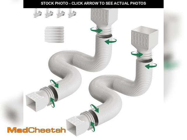 Lot 74-14376883 - 2 Pack Rain Gutter Downspout Extensions, Upgraded Flexible Drain Down Spout Extender for Rain Water ...